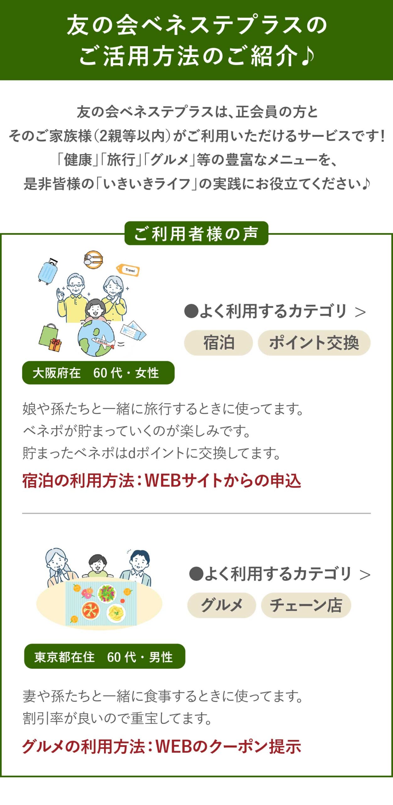 友の会ベネステプラスご活用方法のご紹介